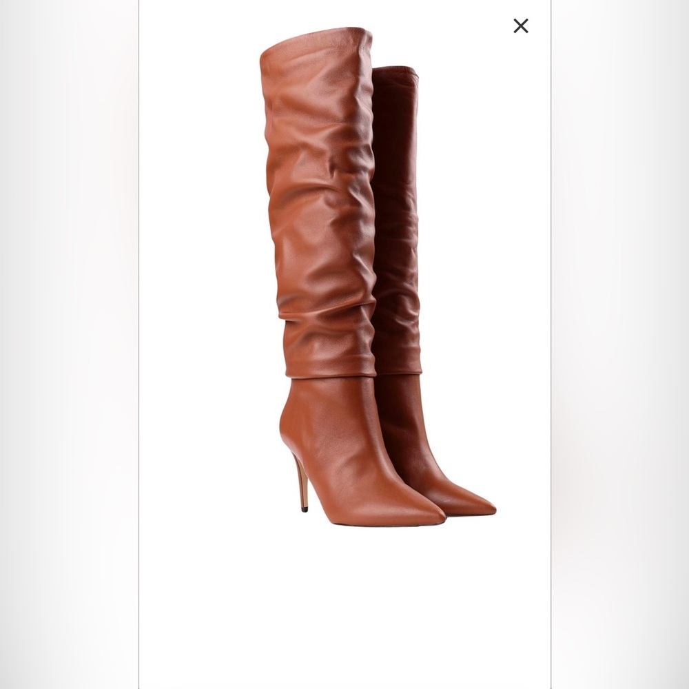 🔥NWT Bianca Di Italian Leather Slouch Knee Art Nappa Boots Size 39
